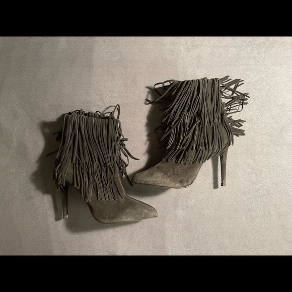 Zara Fringe Black Suede Boots - Picture 7 of 14